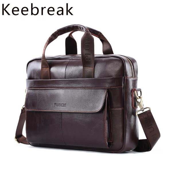 

keebreak натуральной кожи для мужчин портфель плеча 14 «» ноутбук сумка повседневный документов компьютер для хранения сумка мужские сумки
