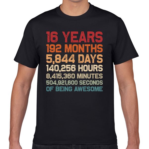 

t shirt men vintage 16 years of being awesome 16th birthday funny white geek short male tshirt xxxl sport hooded sweatshirt hoodie