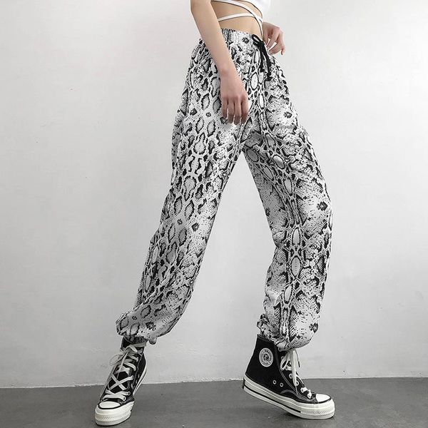 

women hipster sport long straight pant new trousers hip-hop outdoor pants print drawstring harajuku fashion 2020 lady high white1, Black;white