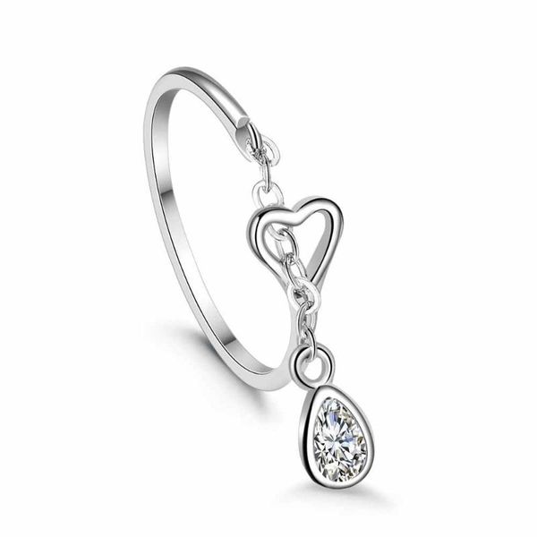 

water drop шарм кольцо для женщин clear кристалл rhinestone женские 925 стерлингового серебра оптовой продажи ювелирных изделий аксессуары, Golden;silver