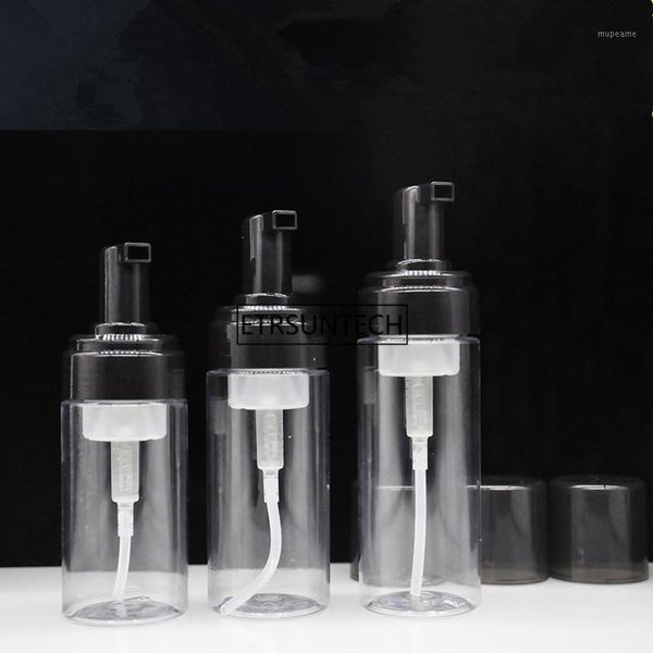 

storage bottles & jars 100pcs 100/120/150ml cleanser mousse bottle empty refillable plastic pump vial trip pot foam soap liquid f34851