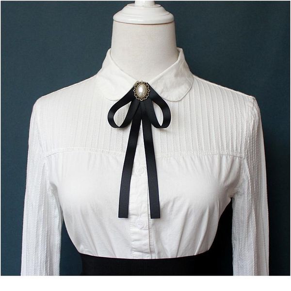 

hand-made bow tie ladies banking stewardess student performs career korean white shirt black bowtie classic tren jllihk, Black;gray