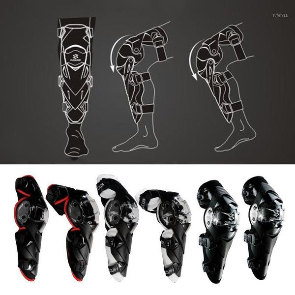 

1 pair motorbike knee pads armour gear motocross shin guards protector white1