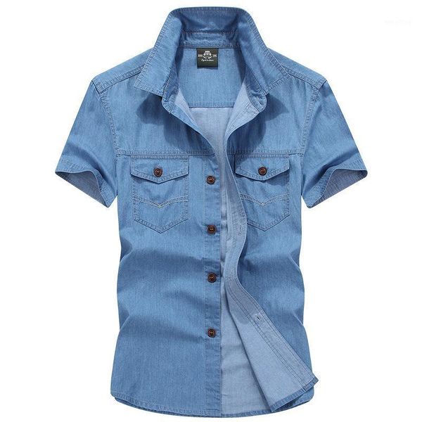 

denim shirt man's casual shirts plus size 5xl hombre short sleeves cotton men shirt camisa masculina streetwear clothes1, White;black