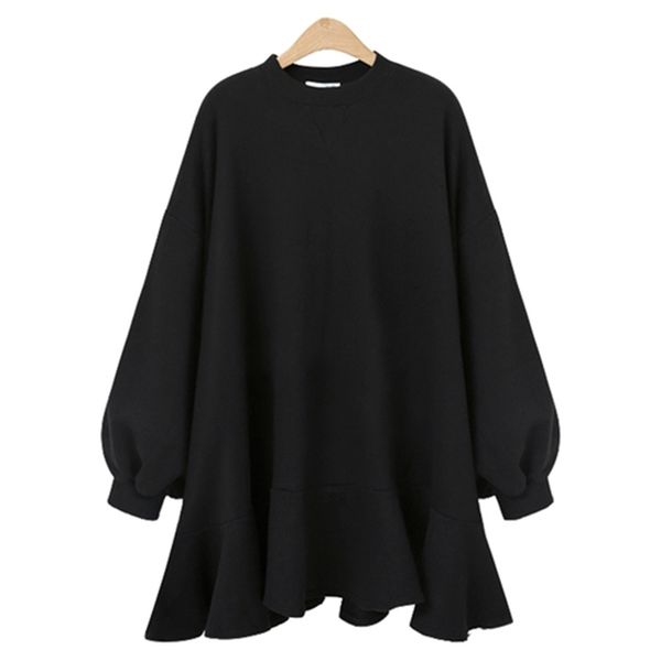 

2021 new black celebrity nightgown autumn winter woman clothes vintage kpop dress iai7, Black;gray