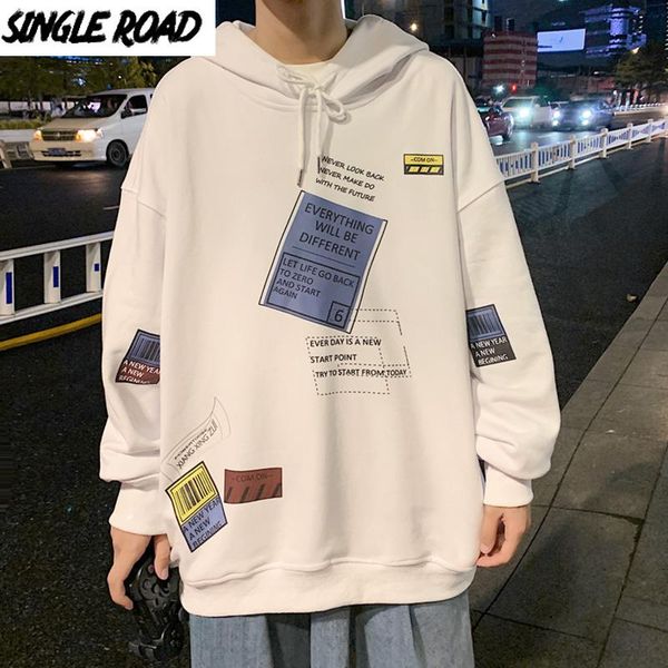 

men's hoodies & sweatshirts singleroad mens men 2021 autumn print casual oversized harajuku hip hop japanese streetwear sweatshirt whit, Black