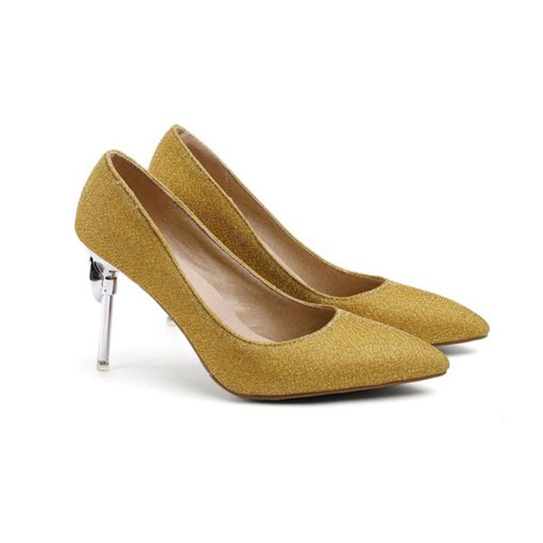 

new metal thin high heels shoes female hollow buckle strap pointed toe slingbacks office ladies pumps shoes woman, Black