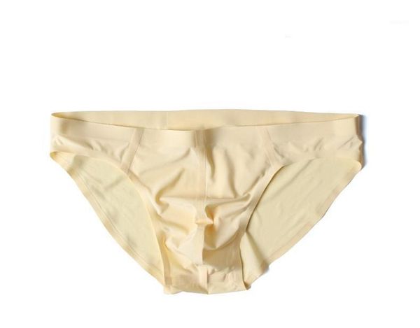 

2020 brand men's seamless underpants ice silk underwear solid briefs low waist breathable gay underwear1, Black;white