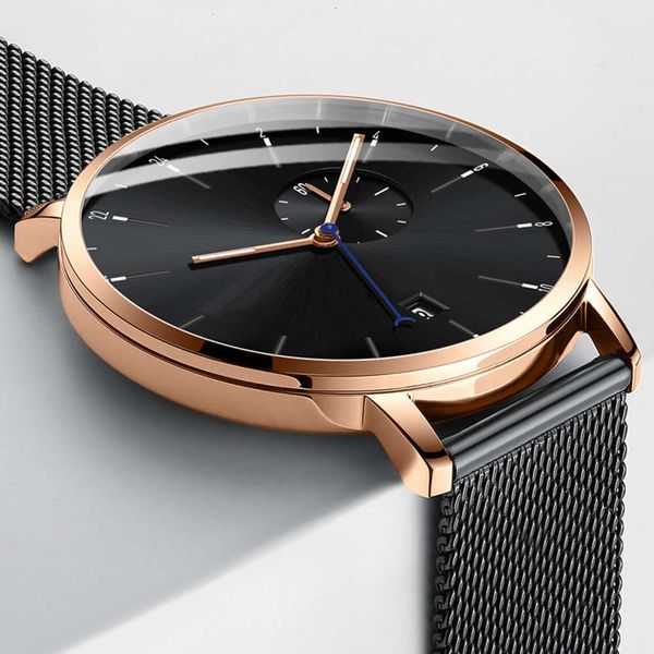 

men's new movement fashion swiss mesh band watch men's creative quartz watch customization, Slivery;brown