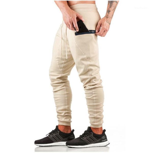 

running pants muscle fitness sports trousers men's training slim feet laceup casual sweatpants for men gym clothing jogger1, Black;blue