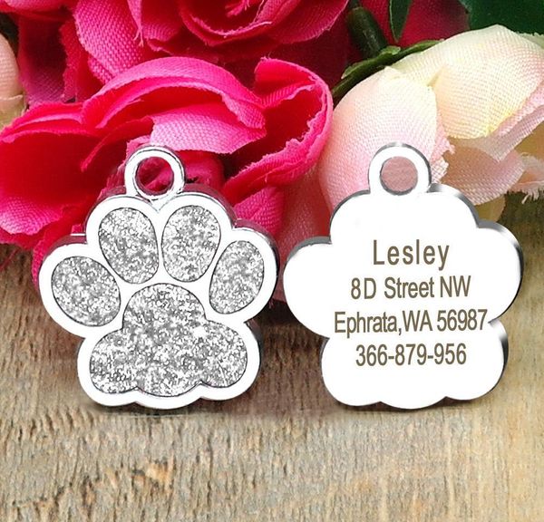 

drop shipping shape dog id tag engraved dog id name tags pet collar pendant engrave name wmtumv xhlight