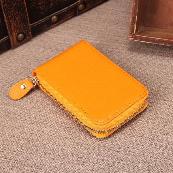

card holders brand genuine leather minimalist organizer women business holder men cowhide travel zipper bag, Brown;gray