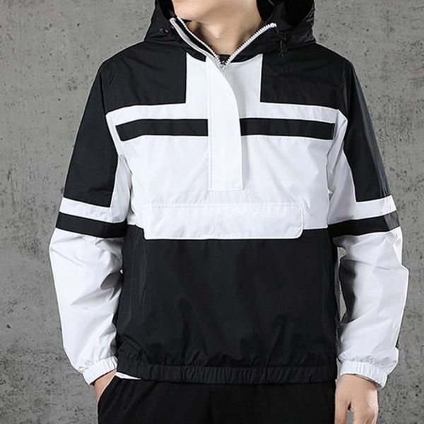 

men coat digner women sports sweatshirt hoodie long sve mens hoodi tech fce autumn couple hooded half zip et windbreaker asian size, Black;brown