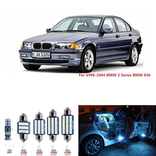 

20pcs canbus error car led light bulbs interior package kit for 1998-2004 3 series e46 license plate lamp white