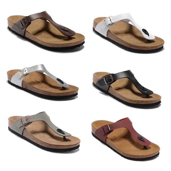 

mens flip flops womens cork slipper summer beach sandals slides leisure slippers ladies sandali bathroom home shoes classic leather slippers, Black