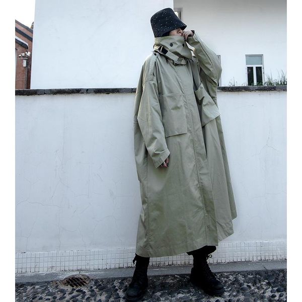 

women's trench coats 2021 winter mid-length handsome waist coat, Tan;black