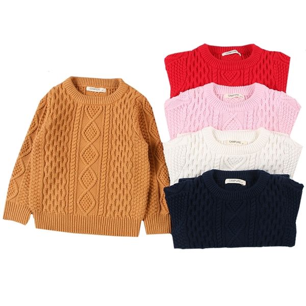 

1-7yrs girls sweater long sleeve soft cotton sweaters children's clothing autumn kids pullover knitwear boys pullovers outwear 201109, Blue