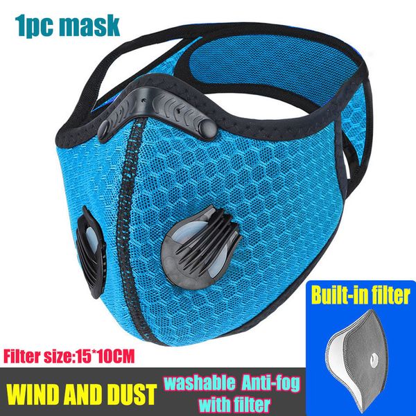 

face mask sport outdoor training masks pm2.5 cycling anti-dust pollution defense running mask activated carbon filter washable mask