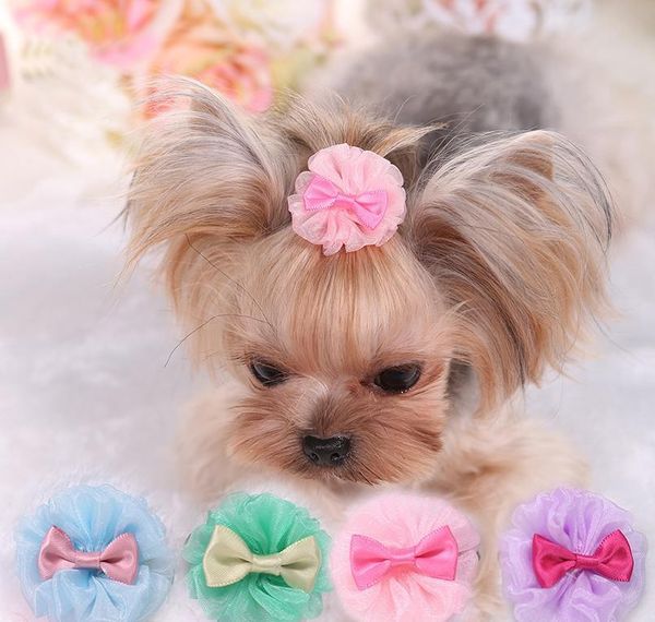 

hairpin wedding pet dog hair set poodle accessories vision set teddy pet dog flower accessories hair headdress pets hairpin clip sqcdr