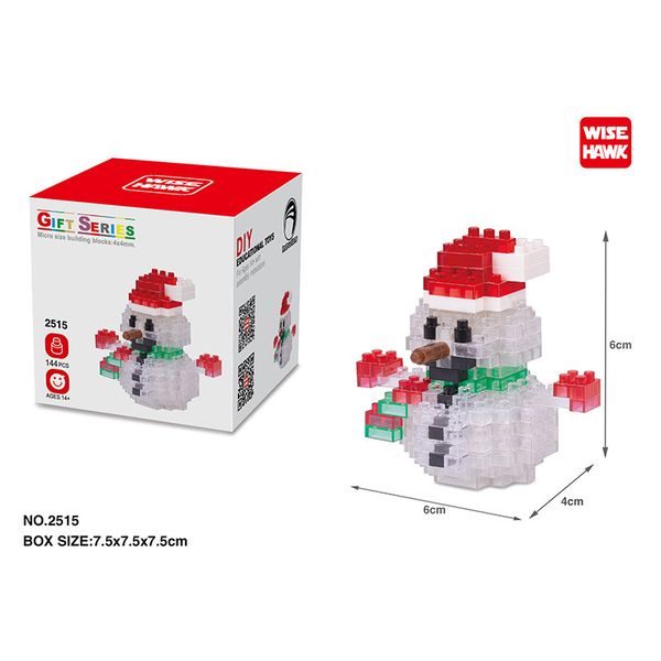 

building snowman 141pcs+ blocks santa figure claus bear stocking mini bricks toys for children christmas gift