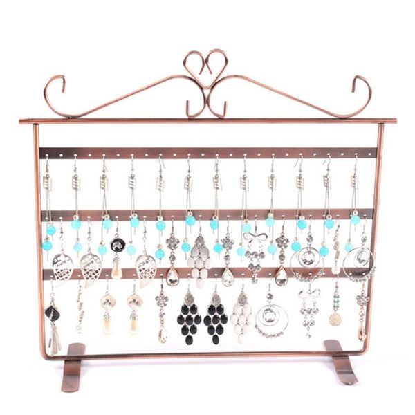

72 hole metal earrings necklace stand jewelry stand bracket jewelry necklace and ring metal display, Pink;blue