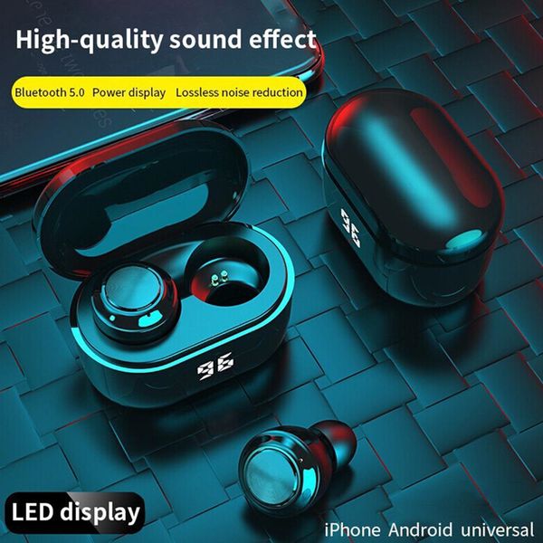 

in-ear earphones true wireless bluetooth earphone a6 tws bluetooth 5.0 stereo headset with digital charge box wireless earphones