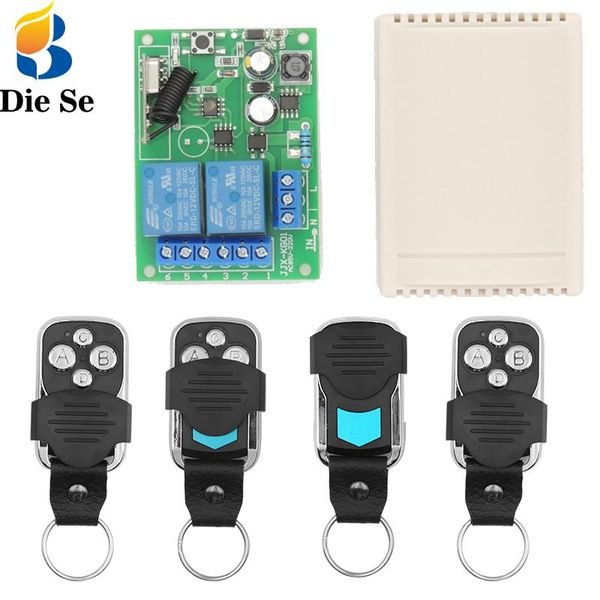 

diese 433mhz wireless module ac 110v 220v 10a 2ch receiver and waterproof remote control, for garage gate motor home lighting