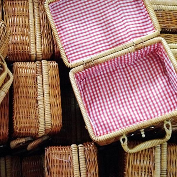 

handmade travel picnic bamboo mini rattan suitcase woven fruit cosmetic box c90e