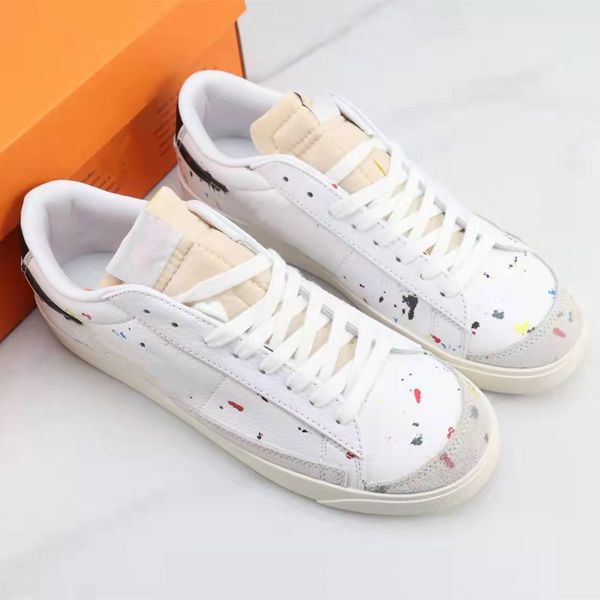 

brand designer couple casual shoes leather flat soled lace up white skateboard sneakers men women outdoor breathable basketball running trai, Black