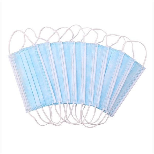 

facemask with box 3ply disposable mask earloop protective faceshild half face cover dust anti smog