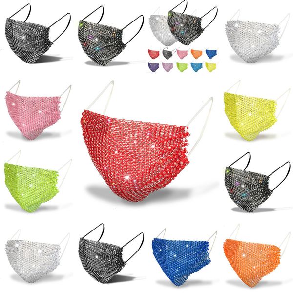 

women factoryrklpface mask designer fashion men mouth bling masks with drill facemasks summer decoration rhinestone m