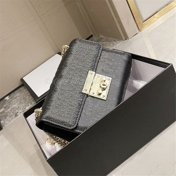 

2021 ss luxury square chain strip handbags padlock spell leather flap bags multi functional lattice key lock buckle shoulder bag fashion