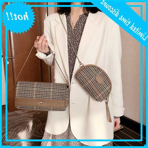 

korean simple lattice small square casual student's waist versatile fashion foreign style one shoulder messenger bag