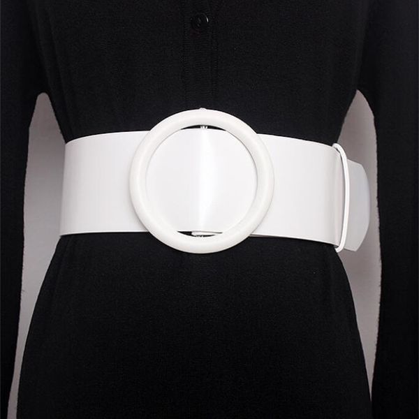 

women's runway fashion pu leather cummerbunds female dress corsets waistband belts decoration wide belt r1412 y200501, Black;brown