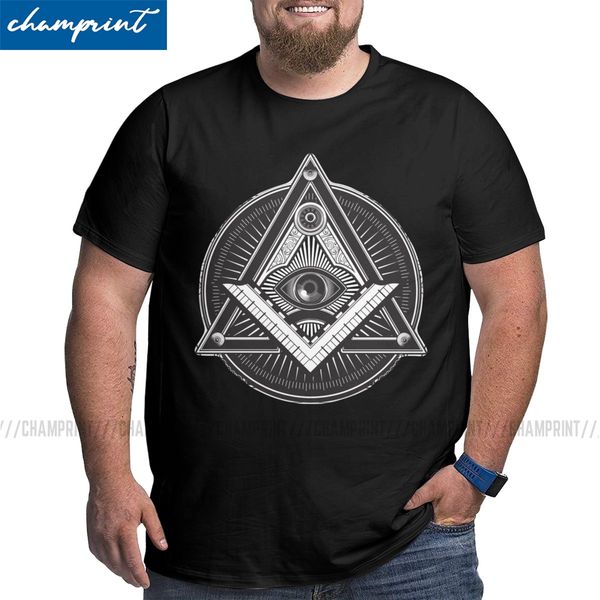 

illuminati eye t shirt men's funny t-shirts crewneck magic triangular secret tees big tall clothing plus size sport hooded sweatshirt h