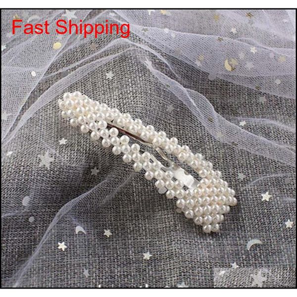 

fashion simulated pearl barrettes cute girl 5pcs hair pins classic lady hair clip makeup hair accessories valentin jllsgr dh_garden, Golden;silver