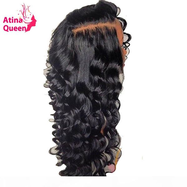 

180% density brazilian deep wave 13x6 lace front human hair wigs with baby hair pre plucked wig for women remy black atina queen