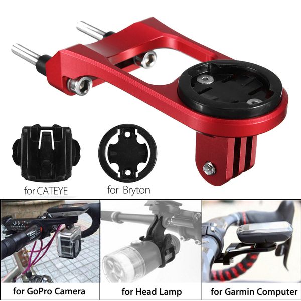 

bicycle computer mount holder bike stem extension with gopro camera bracket adapter for garmin bryton cateye gps computer 3 in 1