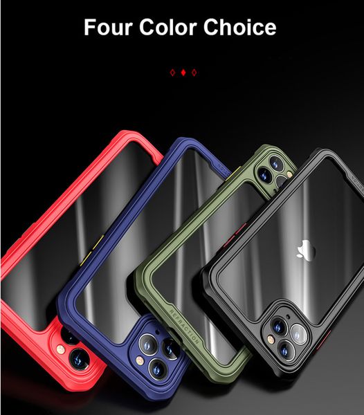 

новая модель для iphone 12 mini 11 12 pro max xs xr case military противоударный доспех силиконовая рамка прозрачный акриловый чехол для iph