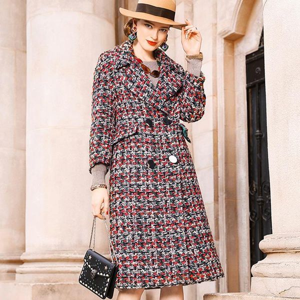 

double sided cashmere overcoat women's mid long 2021 new wool warm mid long wool overcoat women's wear1, Black