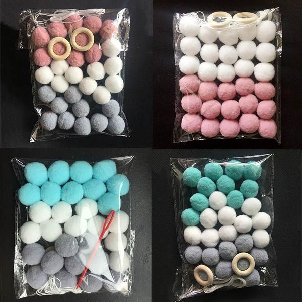 

decorative objects & figurines 2m wool felt balls string ornaments hanging decoration kids room wall decor ornament fur poms mixed ball garl