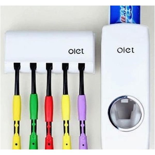 

1 set tooth brush holder matic toothpaste dispenser +5 toothbrush holder toothbrush wall mount s jllkxj outbag2007