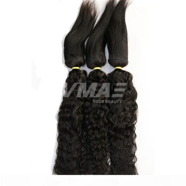 

brazilian virgin water wave braid in bundles braid in weaves soft human hair 3 bundles unprocessed hair extensions 10 to 28 inch, Black