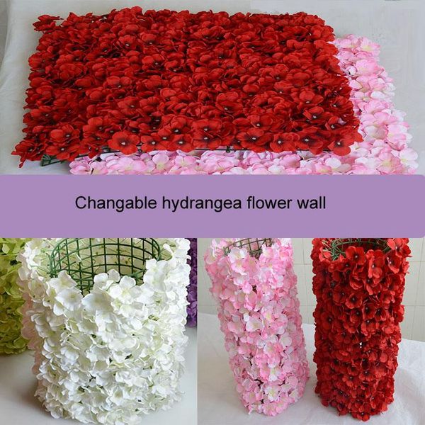 

hydrangea flower wall wedding party celebration decoration arched flower door road line flowers