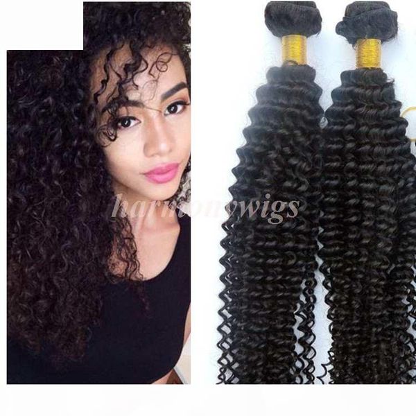

virgin hair bundles brazilian human hair weaves kinky curly wefts 8-34inch unprocessed peruvian indian malaysian bohemian hair extensions, Black