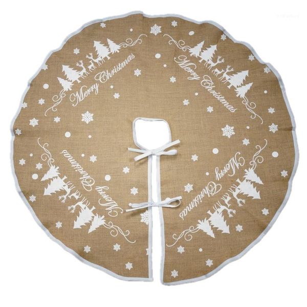 

christmas decorations 31inch 48inch jute burlap tree skirt apron year xmas carpet merry decoration supplies home decor1