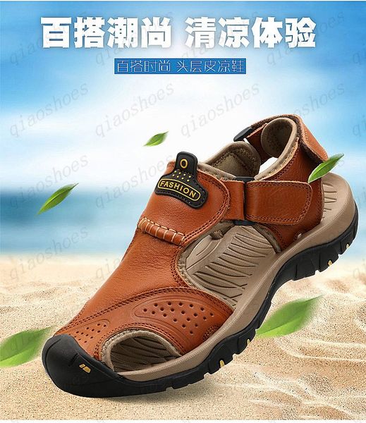 

2021 leather shoes men's classic direct sales style sandals, Black