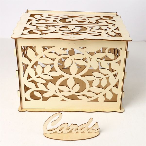 

diy wooden marry gift card box wedding greeting card case sign in card boxes selling with various pattern 19 5jm2 j1