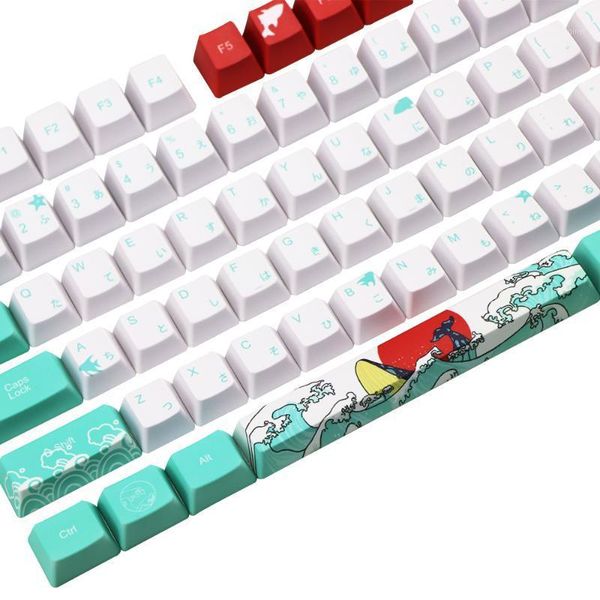 

keyboards mechanische toetsenbord keycap voor dz60/tkl87/poker/gk61 filco dye sublimation pbt oem 108 key japanese character1
