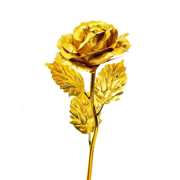 

artificial plated wedding decoration dipped golden foil gold rose flower